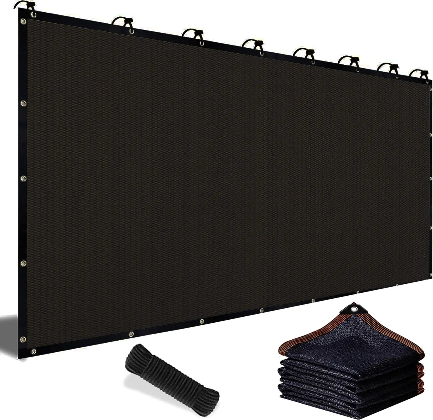 90% Blackout Black Shade Cloth 10x13ft UV Resistant Reinforced Rivets for Outdoor Adventures Camping Garden Patio Greenhouse Mesh Sunshade
