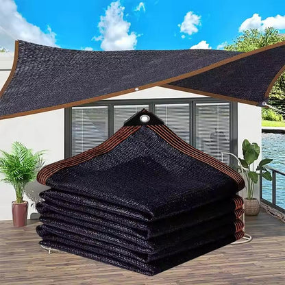 90% Blackout Black Shade Cloth 10x13ft UV Resistant Reinforced Rivets for Outdoor Adventures Camping Garden Patio Greenhouse Mesh Sunshade