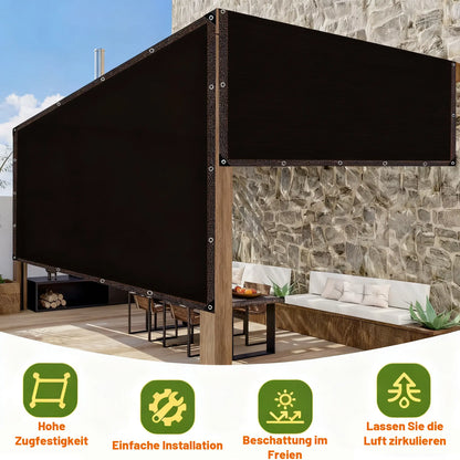 90% Blackout Black Shade Cloth 10x13ft UV Resistant Reinforced Rivets for Outdoor Adventures Camping Garden Patio Greenhouse Mesh Sunshade