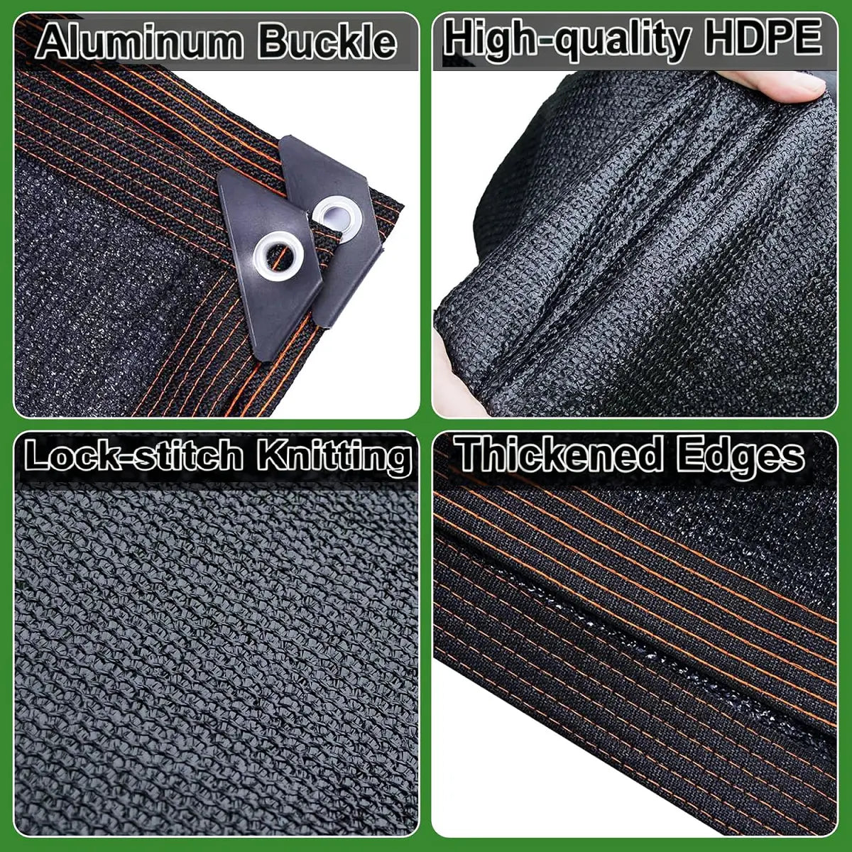 90% Blackout Black Shade Cloth 10x13ft UV Resistant Reinforced Rivets for Outdoor Adventures Camping Garden Patio Greenhouse Mesh Sunshade