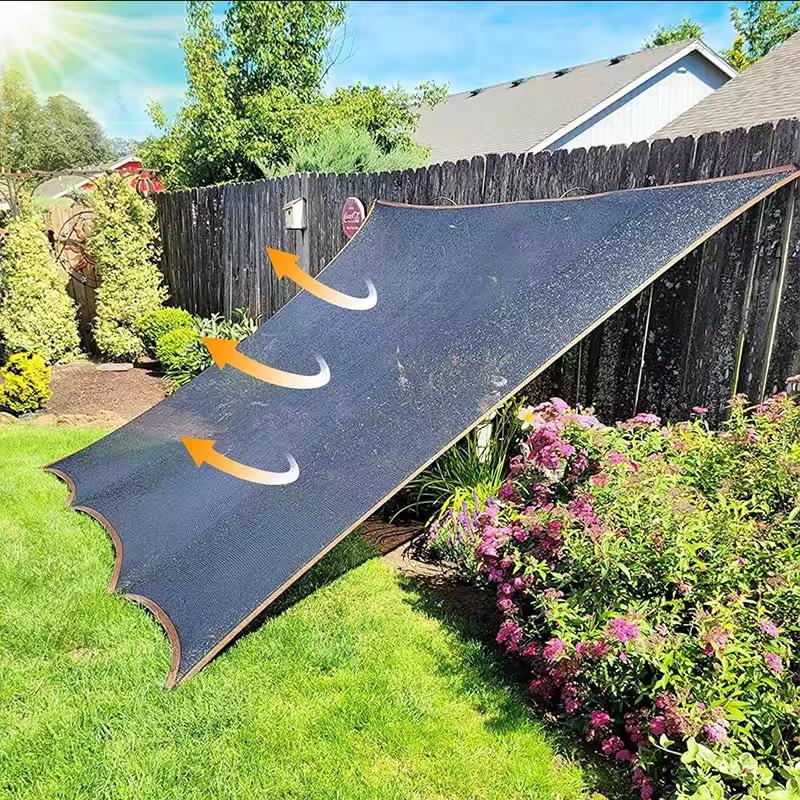 90% Blackout Black Shade Cloth 10x13ft UV Resistant Reinforced Rivets for Outdoor Adventures Camping Garden Patio Greenhouse Mesh Sunshade